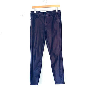 Kut From The Kloth Pants Size 8 Burgandy Connie High Rise Ankle Skinny Sheen